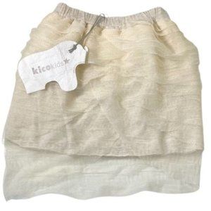 Anthropologie Kicokids Jasper Girls Skirt Beige Cream Party Layered Ruffle 2 New